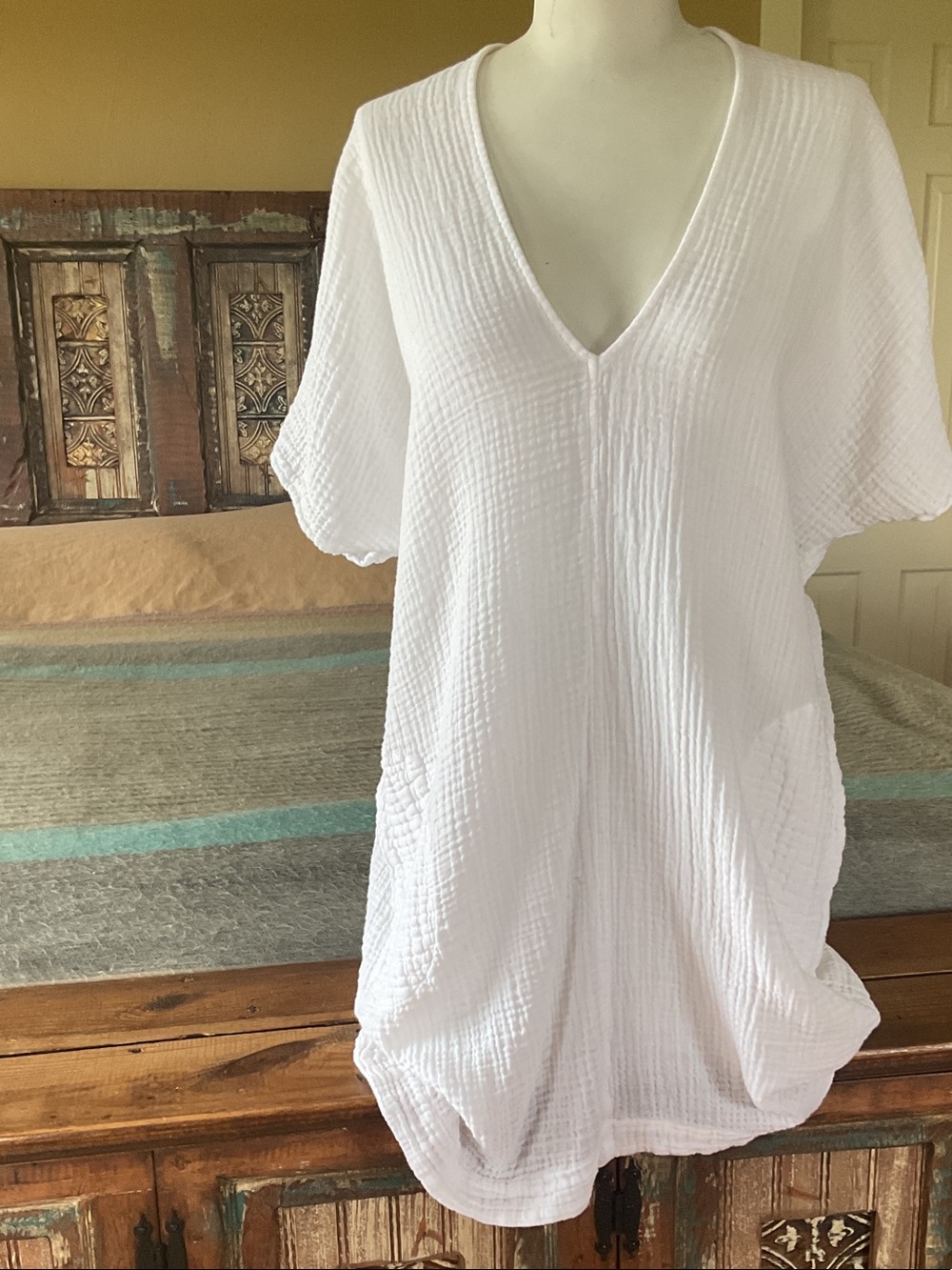 River + Sky White Cotton Gauze Sundress